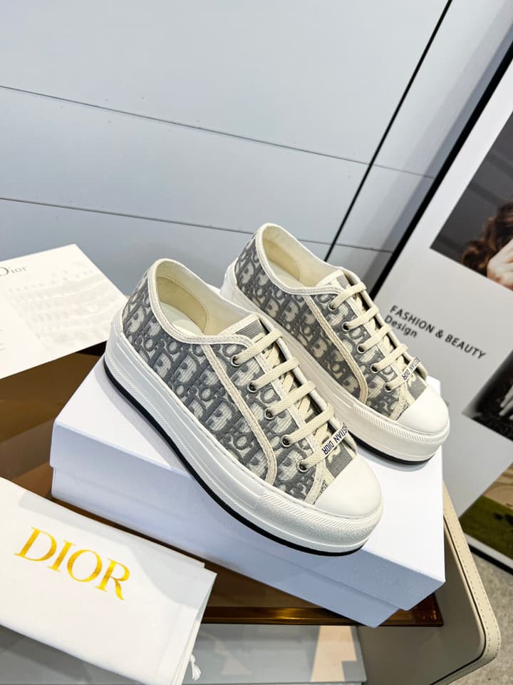 Dior Spring/Summer Runway Platform Sneakers in Black Oblique Pattern