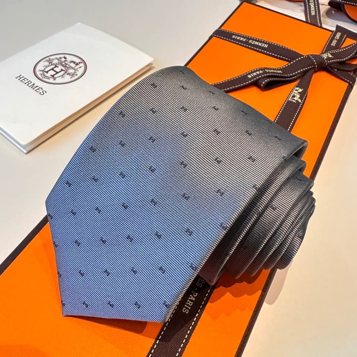 Hermès Men's Silk Tie in Burnt Orange Brown