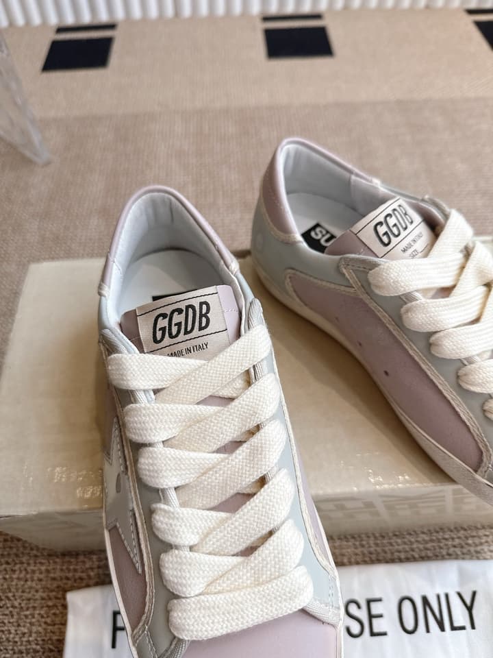 Golden Goose Distressed Leather Sneakers in Dark Green