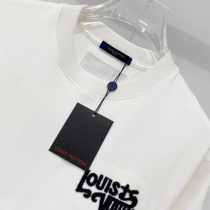 Louis Vuitton 1864 Fringe Logo Cotton T-Shirt in Black
