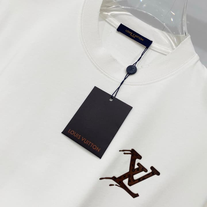 Louis Vuitton Washed Retro Distressed Logo T-Shirt in Black