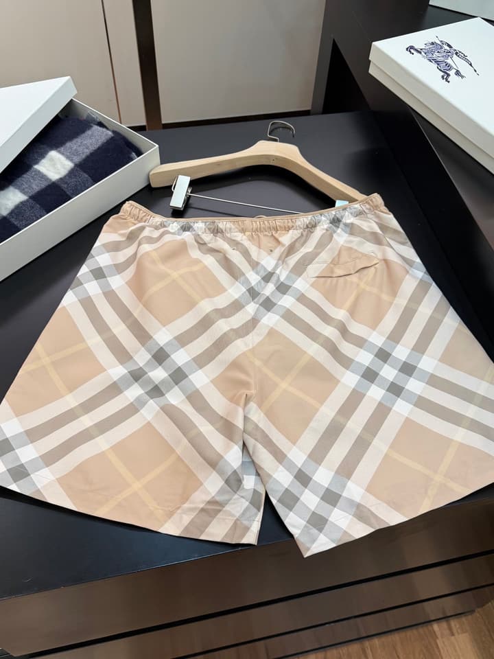 Burberry Diagonal Check Swim Shorts in Apricot