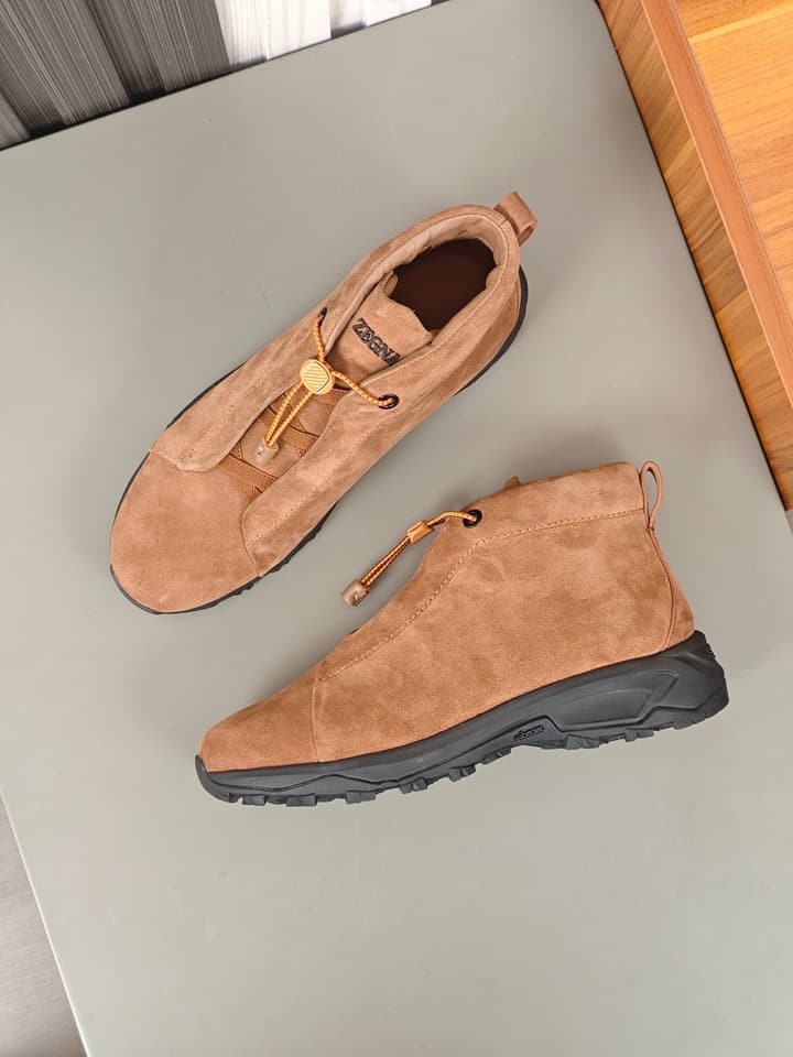 Zegna Triple Stitch™ Monte Luxury Casual Shoes in Black Leather High-top