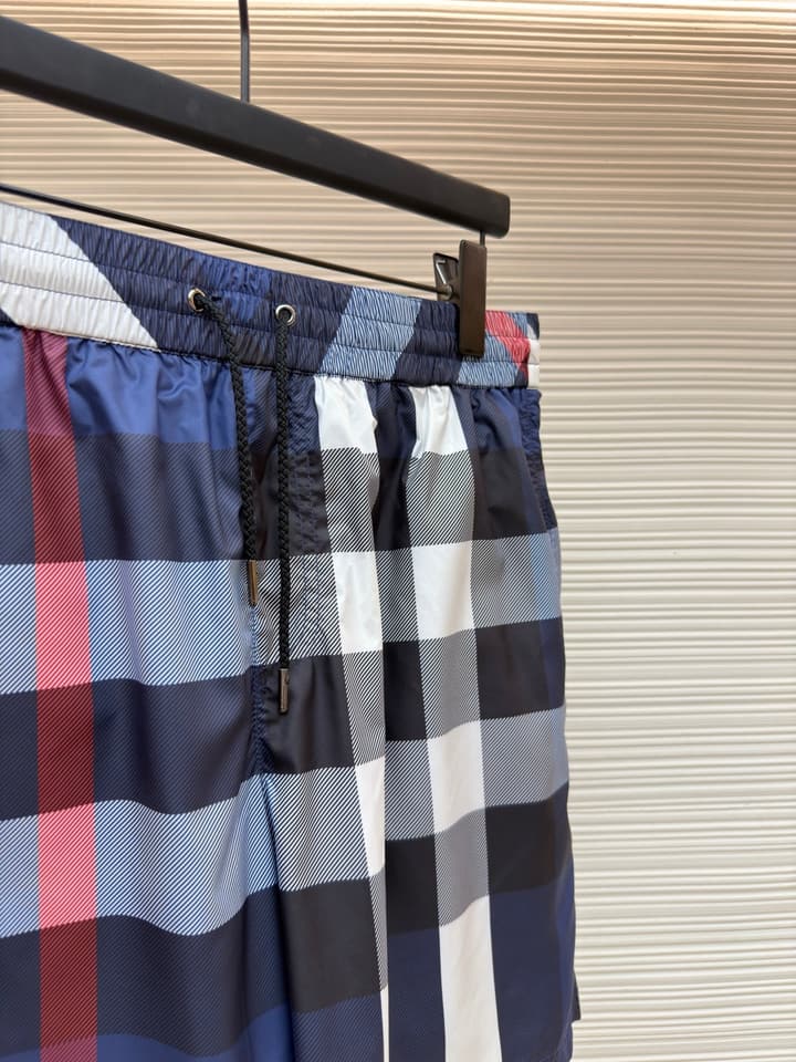Burberry Classic Check Swim Trunks in Navy Blue