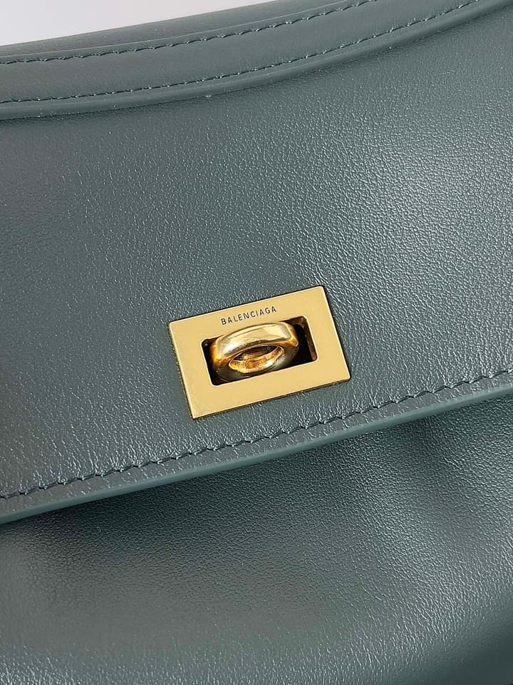 Balenciaga Rodeo Mini Handbag – Quiet Luxury Collection in Dark Green Leather