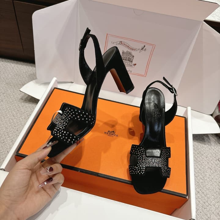 Hermès Eremite 80 Heeled Sandals in Black