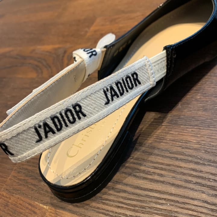 Dior J'Adior Black Patent Slingback Pumps in Black Patent