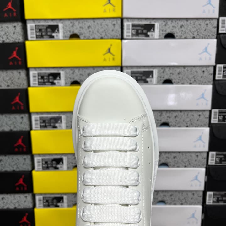 Alexander McQueen Oversized Low-Top Sneakers in All Black With White Sole