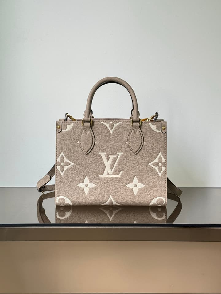 Louis Vuitton OnTheGo Small Handbag in Elephant Grey Monogram