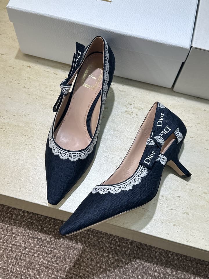 Dior J'Adior Dentelle Jelly Bow Pumps – 2026 Early Spring Collection in Black 6.5cm Heel
