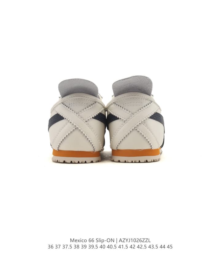 Onitsuka Tiger Mexico 66 Slip-On Canvas Casual Shoes in Cream Canvas With Dark Stripes