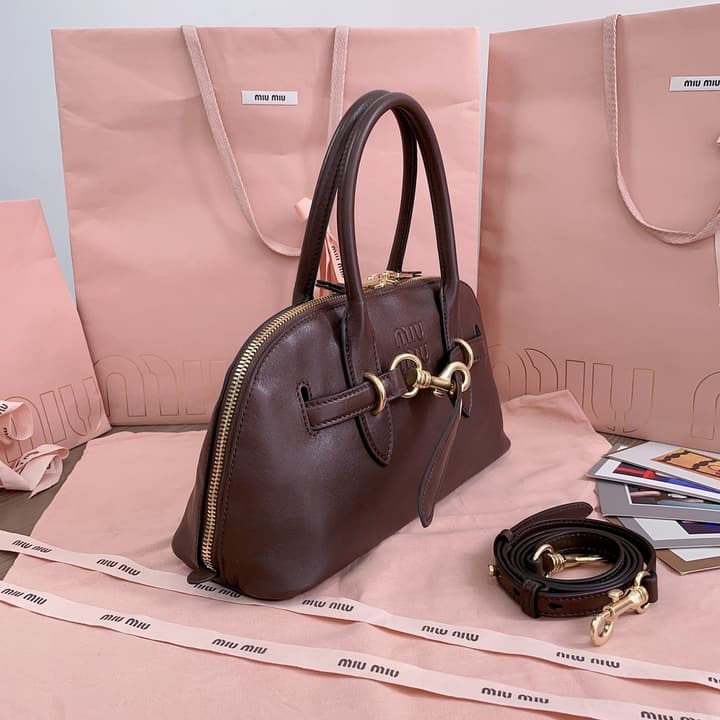 Miu Miu Aventure Nappa Leather Bowling Bag