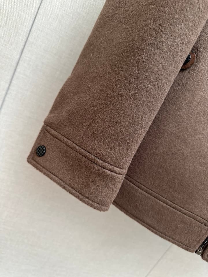 Zegna Merino Wool Detachable Liner Jacket in Brown Taupe