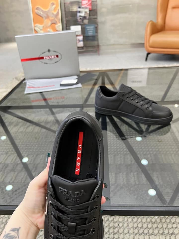 Prada Men's New Leather Sneakers