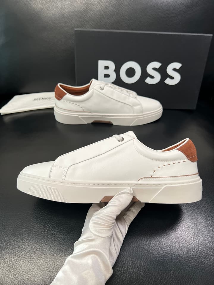 Boss Panelled Leather Sneakers