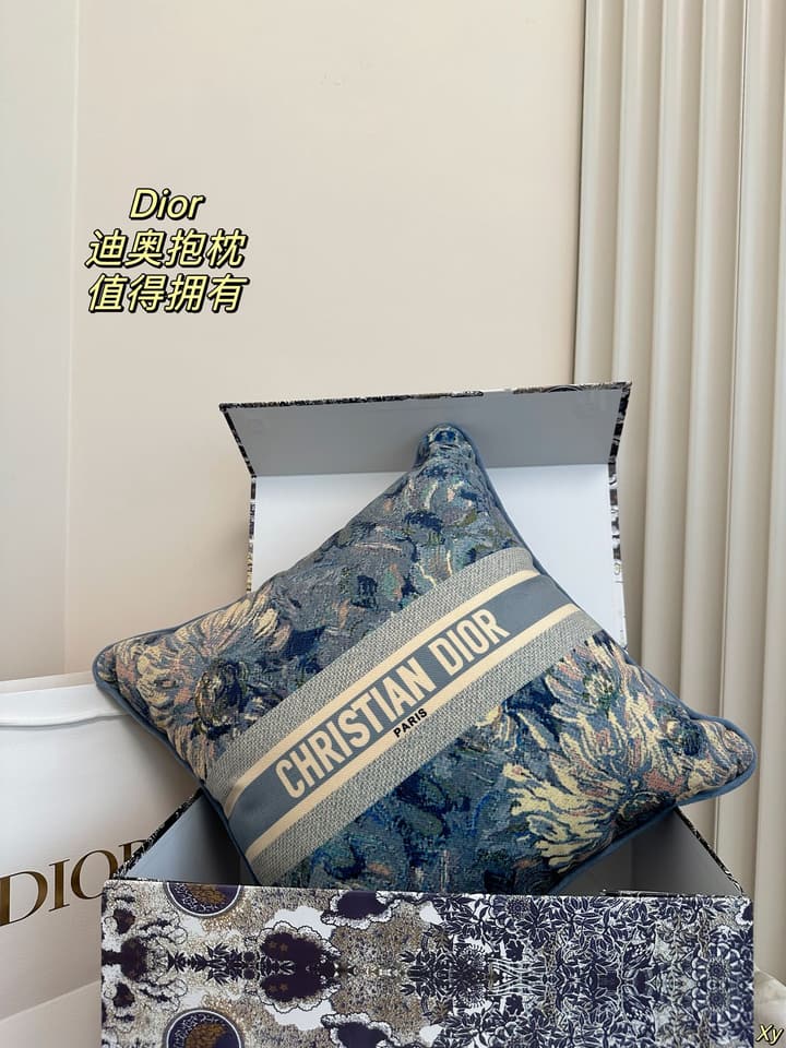 Dior Limited Edition Home Pillow in Black And White Toile Pattern