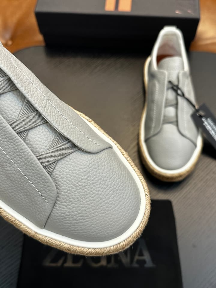 Ermenegildo Zegna Triple Stitch Low-Top Sneakers in Black Suede