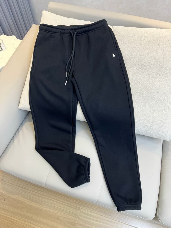 Ralph Lauren Embroidered Fleece Jogger Sweatpants in Black