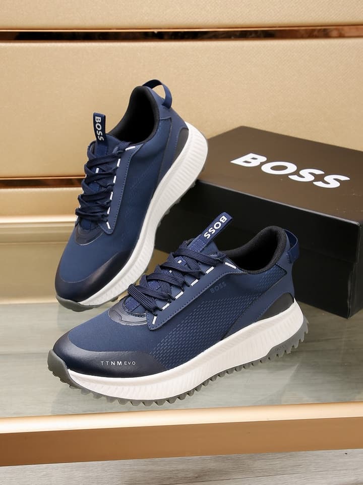 Boss New Men's Athletic Sneakers in Monochromatic Black