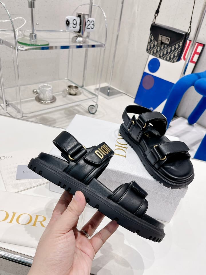 Dior 2022 New Color Velcro Sandals in Gold