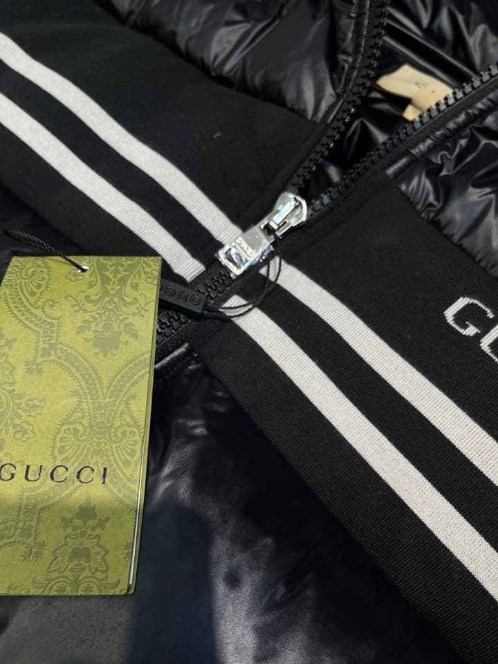 Gucci Down Puffer Jacket in Gold