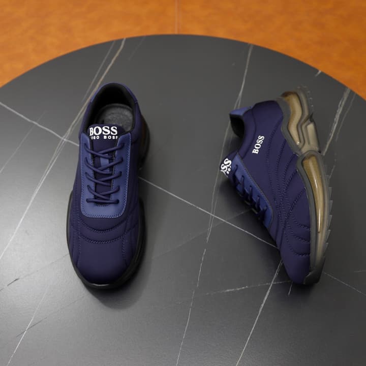 Boss Men's Knit Sport Sneakers in Grey