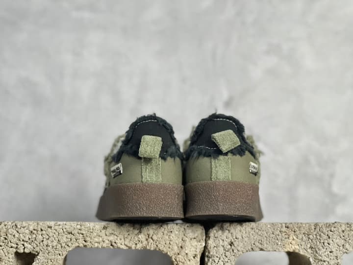 Adidas Originals x Song For The Mute Campus 80S Distressed Canvas Shell-Toe Sneakers in Distressed Olive Green 1