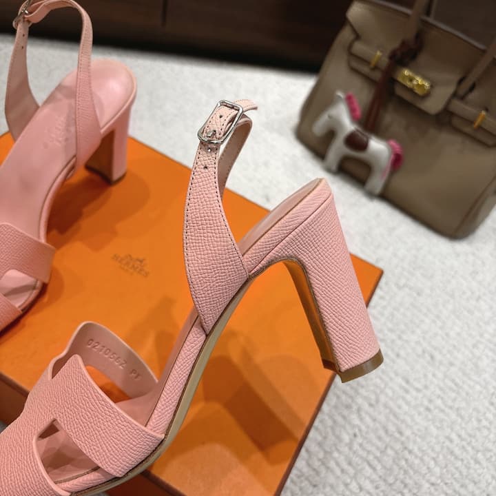 Hermès Eremite 80 Heeled Sandals in Blush Pink