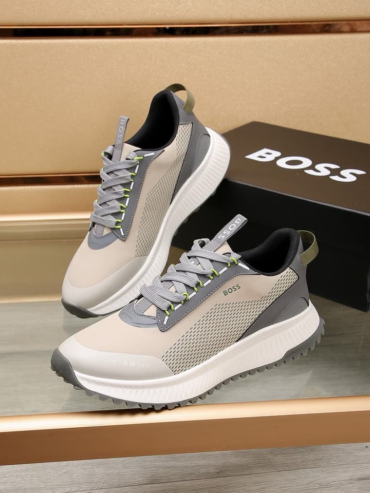 Boss New Men's Athletic Sneakers in Monochromatic Black