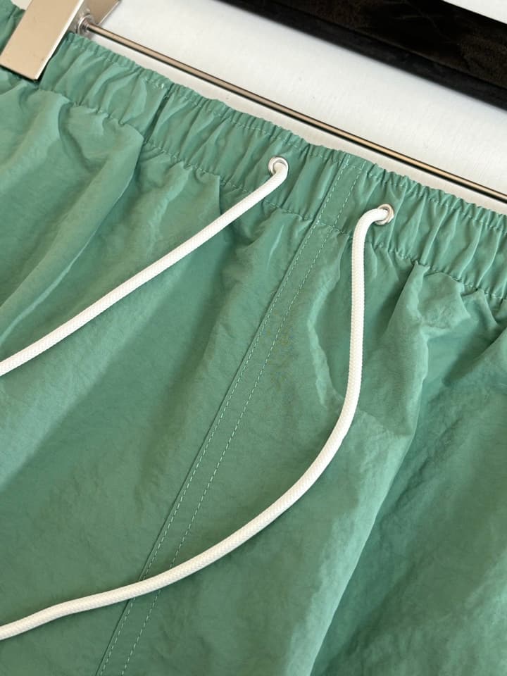 Hermès Embroidered Quick-Dry Beach Shorts in Mint Green