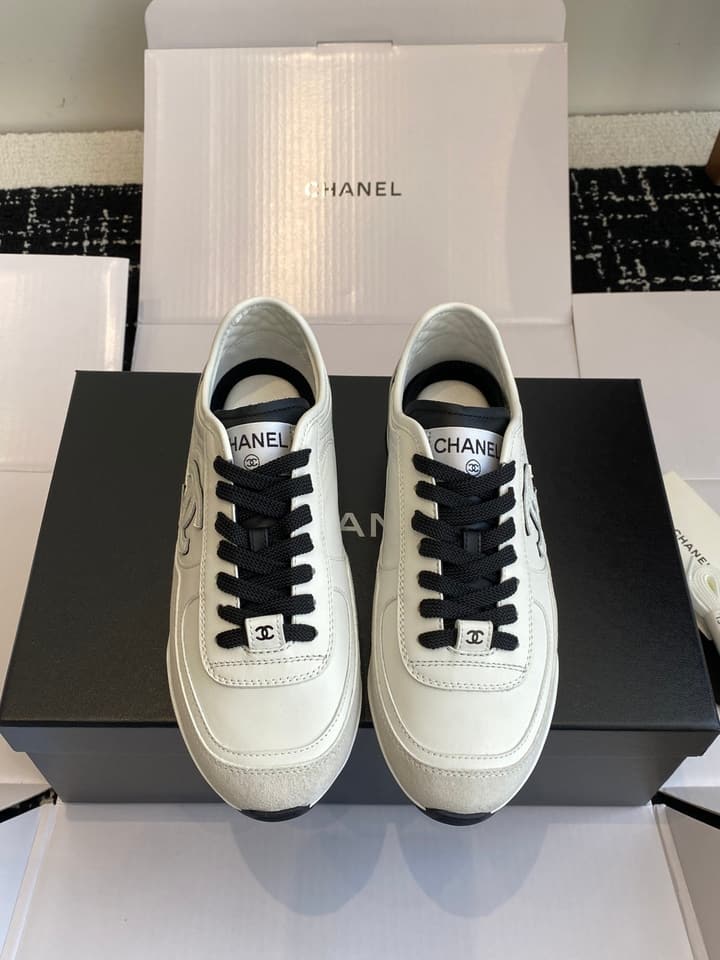 Chanel Panda Platform Sneakers – 2025SS in Black With White Laces