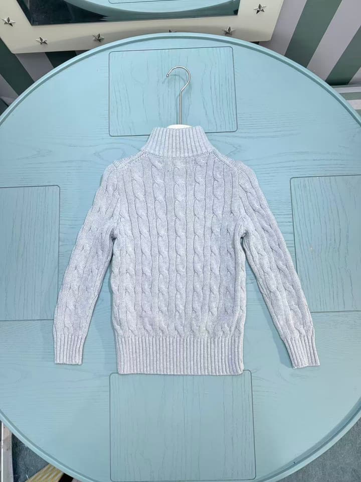 Ralph Lauren Polo Boys' Striped Knit Sweater – Kids Collection – 2025SS in Dark Navy Cable Knit
