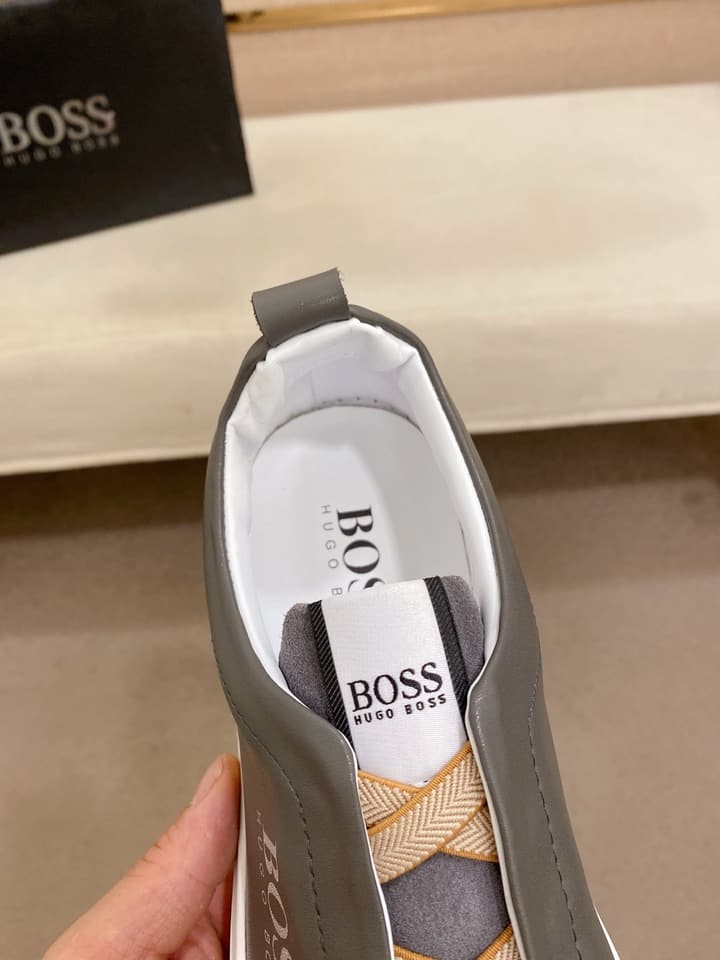 Boss Casual Leather Loafers in Glossy Black Toe