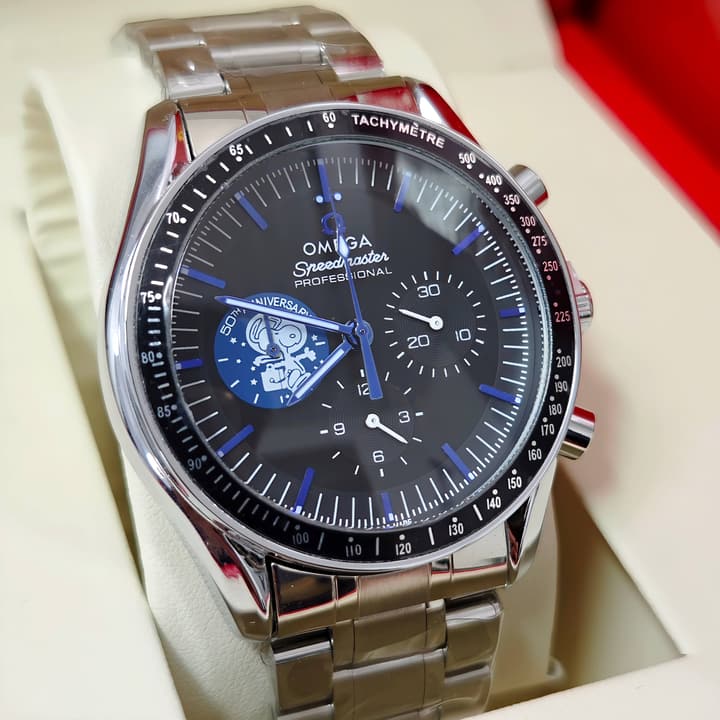 Omega Speedmaster Snoopy 50th Anniversary Quartz Watch in Blue Sub-dial Chronograph