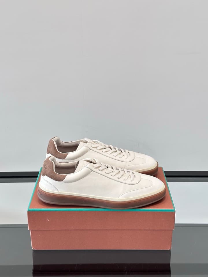Loro Piana WeekendWalk Suede Sneakers in Cream Suede