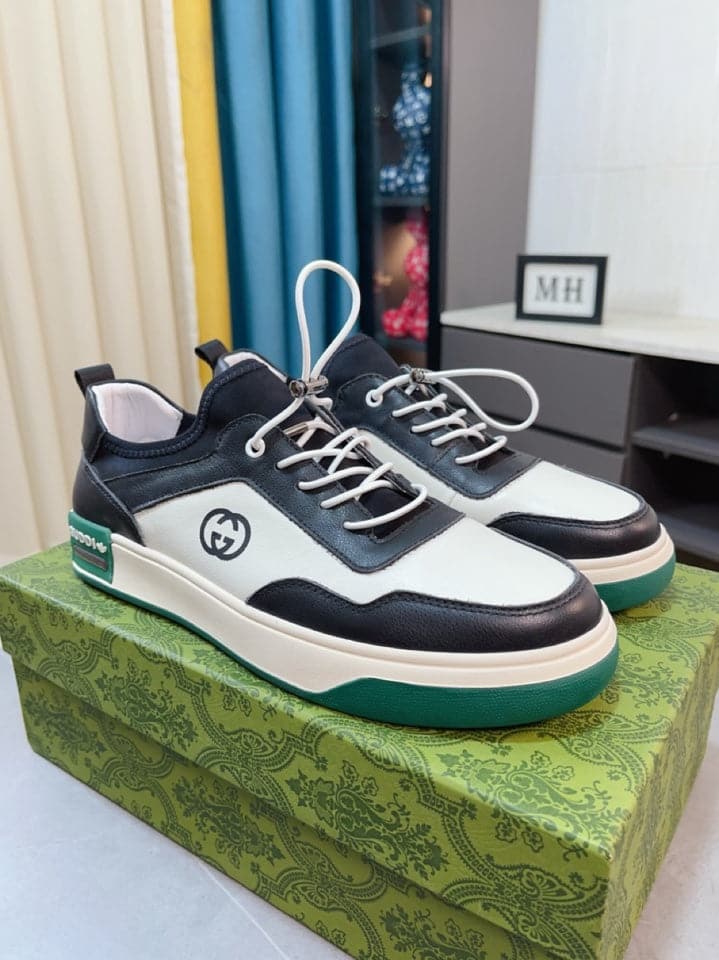 Gucci New Season Casual Fashion Sneakers in Black With Web Stripe