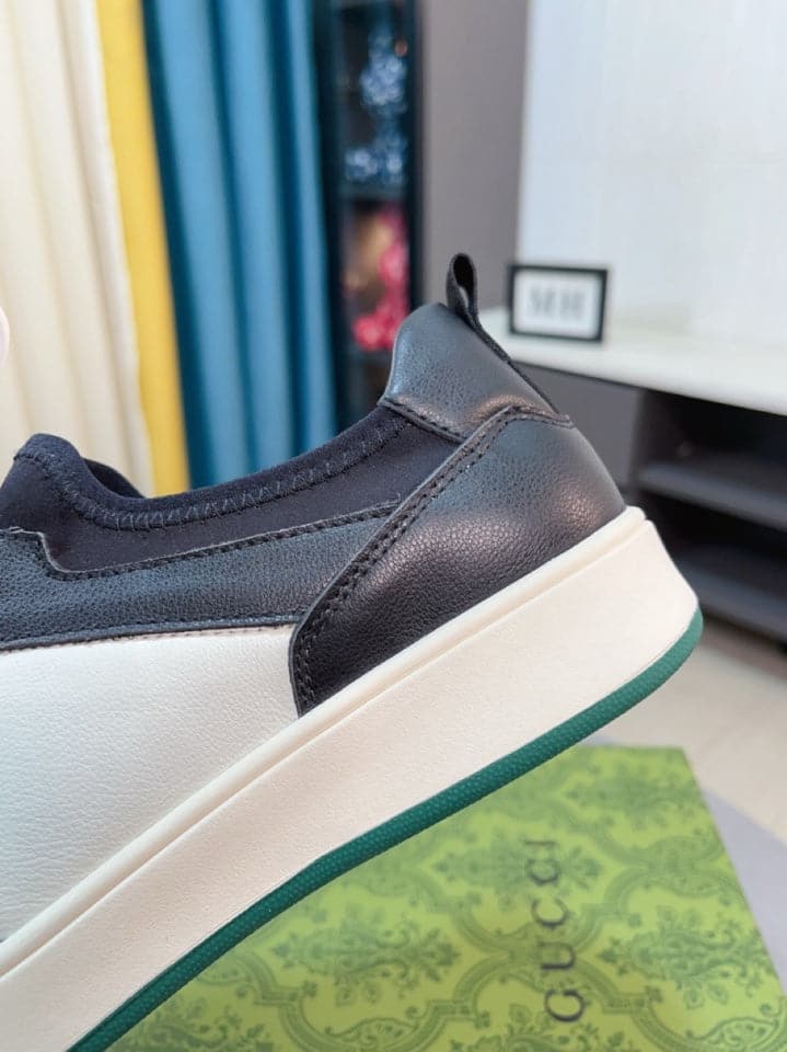 Gucci New Season Casual Fashion Sneakers in Black With Web Stripe
