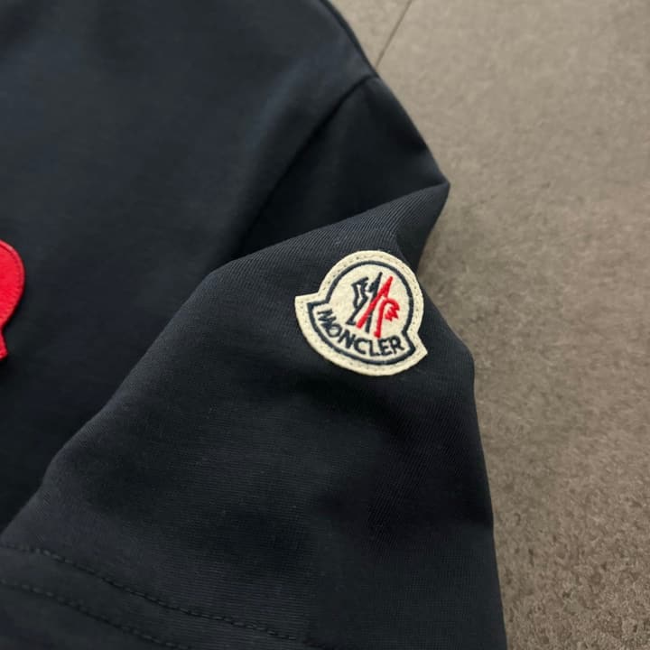 Moncler Triple Logo Short-Sleeve T-Shirt – 2026SS in Navy Blue