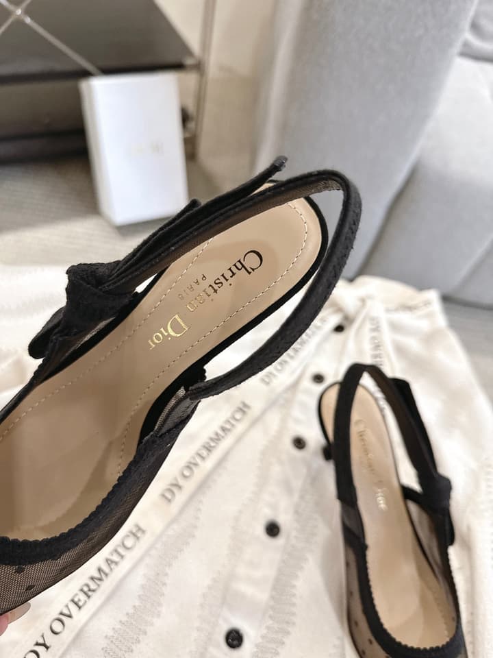 Dior J'Adior Patent Leather Kitten Heel Sandals in Classic Black Smooth Leather