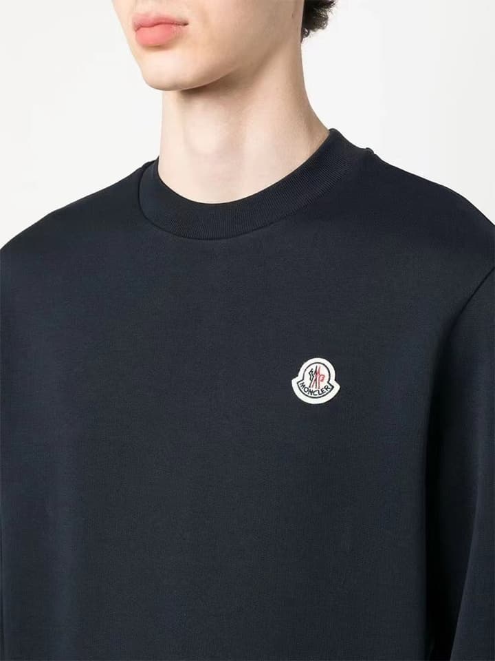Moncler Classic Cotton Pullover Sweatshirt in Black Sweatshirt Display