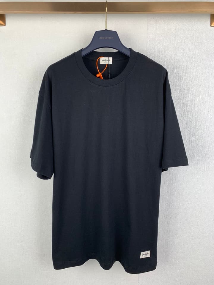 Saint Laurent Simple Logo Patch T-Shirt in Black