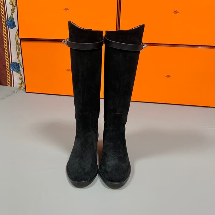 Hermès Classic Knight Riding Boots – Autumn/Winter in Black Suede Riding Boot