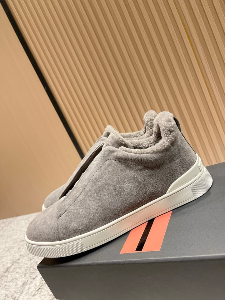 Zegna Triple Stitch Low-Top Casual Shoes – 2025SS in Black Leather