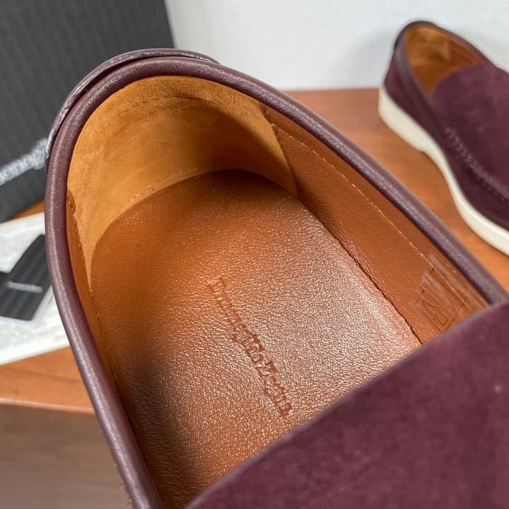 Zegna Men's Suede Leather Slip-On Loafers in Black Suede Loafer