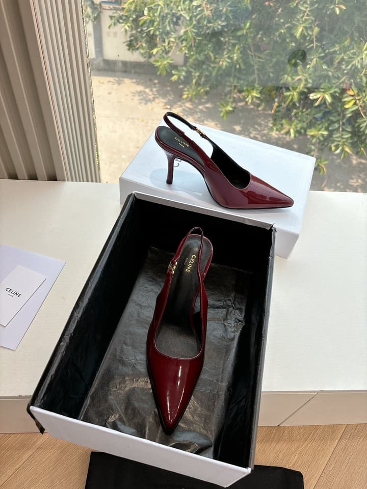 Celine Runner Platform Sneakers – 2025 Spring/Summer Collection in Burgundy Patent
