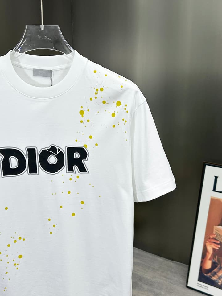 Dior 3D Logo High-Count Cotton T-Shirt – 2026SS in Black With Blue Graffiti Logo