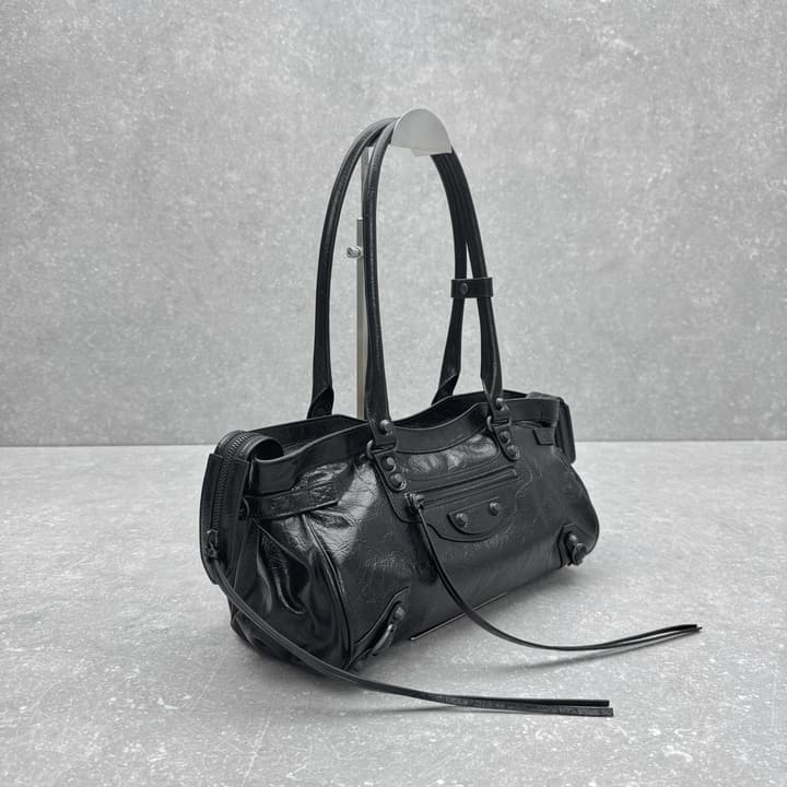 Balenciaga Le City East-West Motorcycle Bag – 2024 Early Autumn Collection in Classic Black