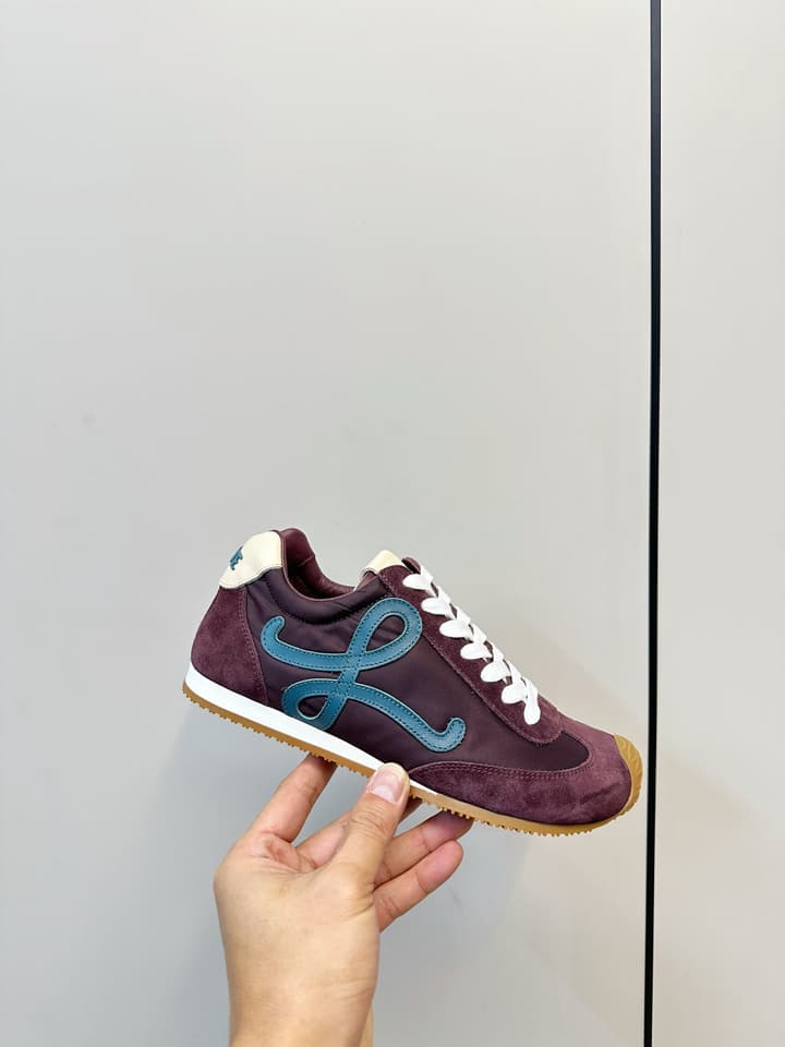 Loewe Ballet Runner 2.0 Burgundy Sneakers in Wine Red Suede