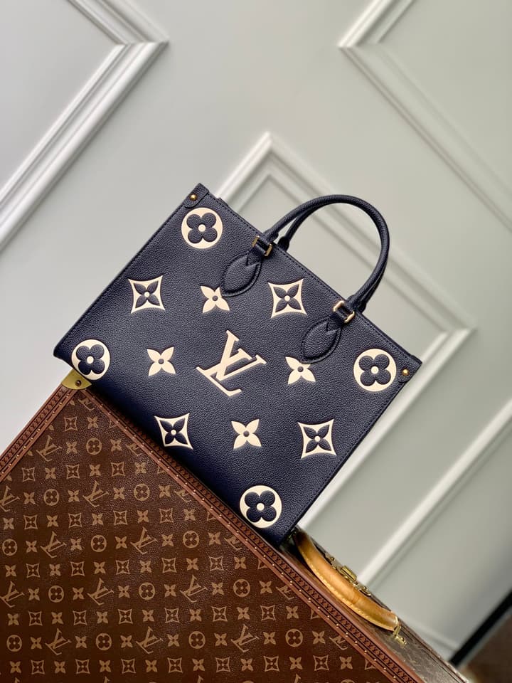 Louis Vuitton OnTheGo Medium Nautical Tote in Navy Blue Monogram Empreinte
