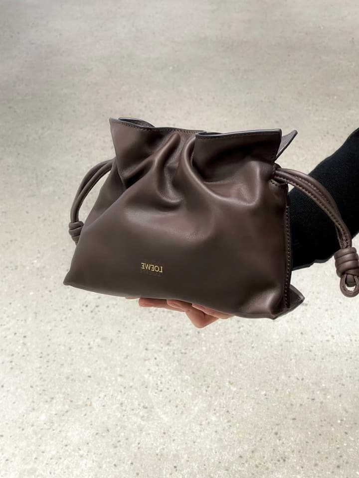 Loewe Flamenco Small Drawstring Bag in Cream